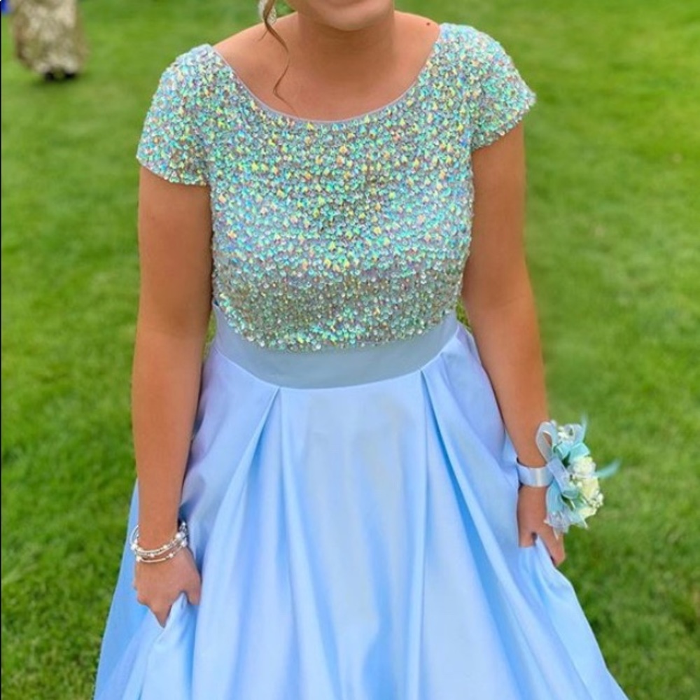 Beautiful light blue prom dress for sale!